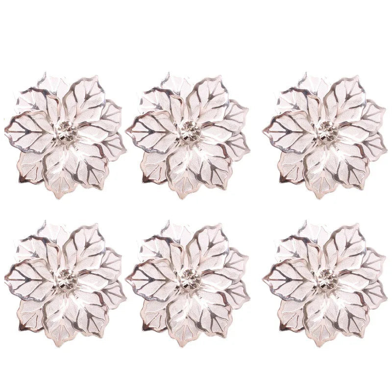 Rond de Serviette Fleur Argenté Chic