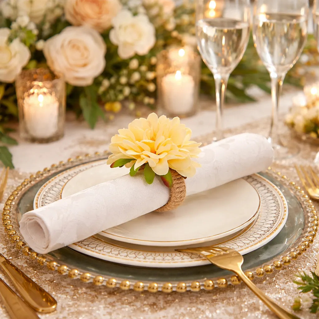 Rond de Serviette Fleur Jaune cosy