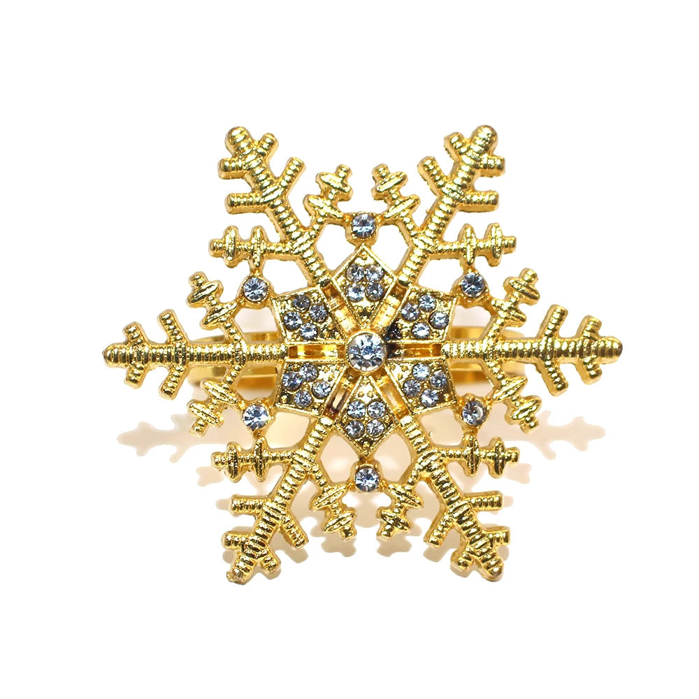 Rond de Serviette Flocon de Neige Doré