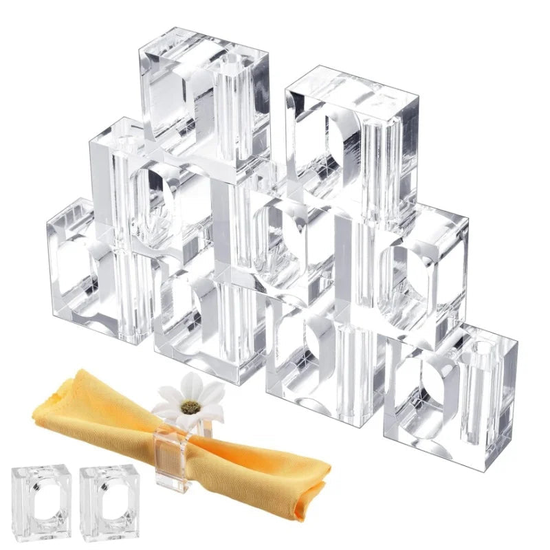 Rond de Serviette Mariage Acrylique chic