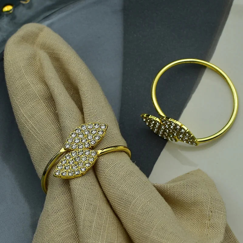 Rond de Serviette Mariage Feuilles Elégantes