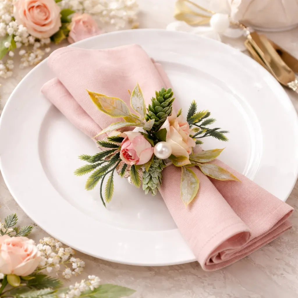 Rond de Serviette Mariage Fleur
