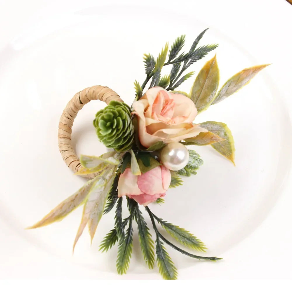 Rond de Serviette Mariage Fleur chic