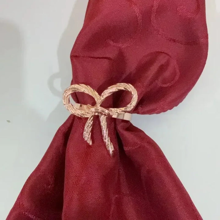 Rond de Serviette Mariage Nœud Rose Gold
