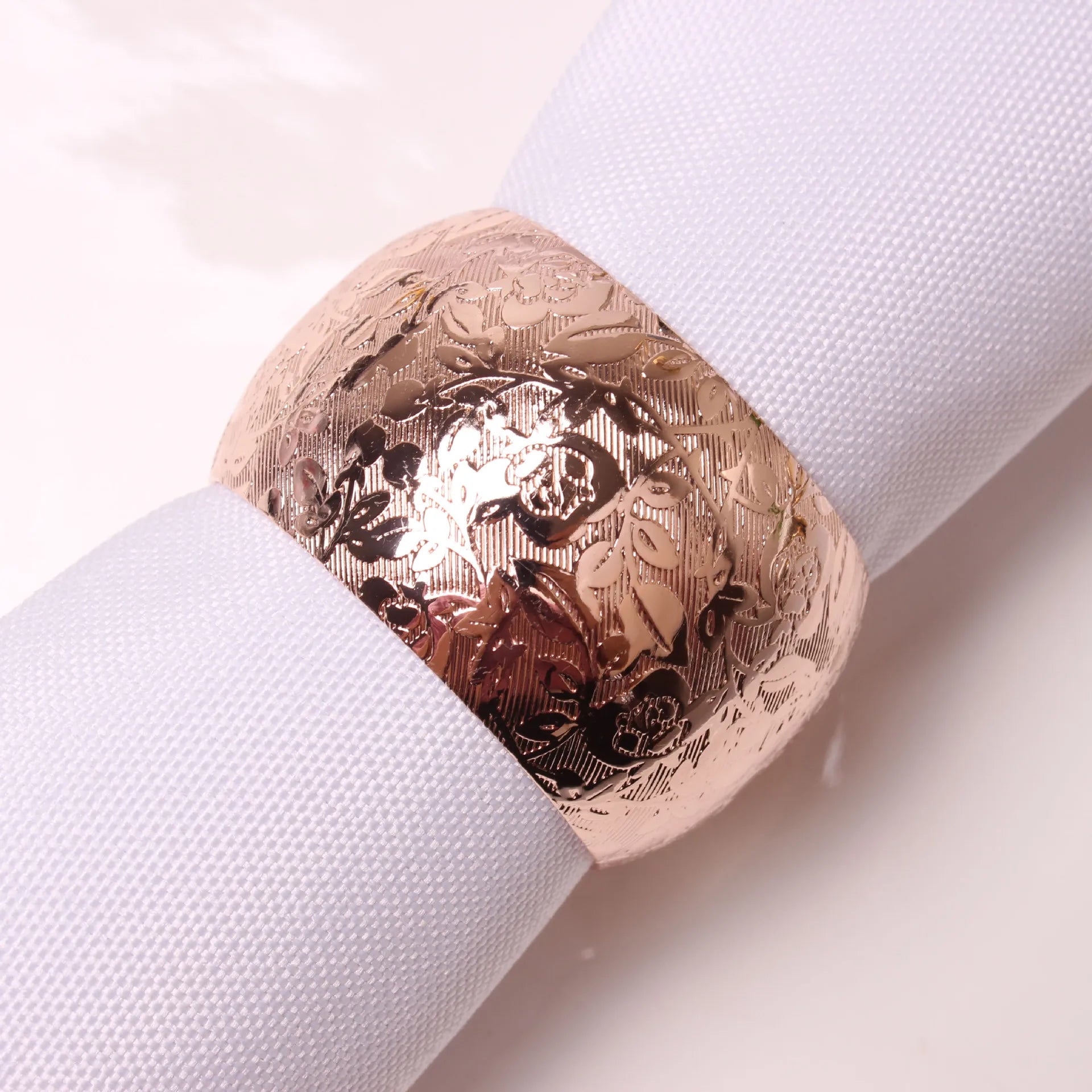 Rond de Serviette Mariage Rose Gold Classe