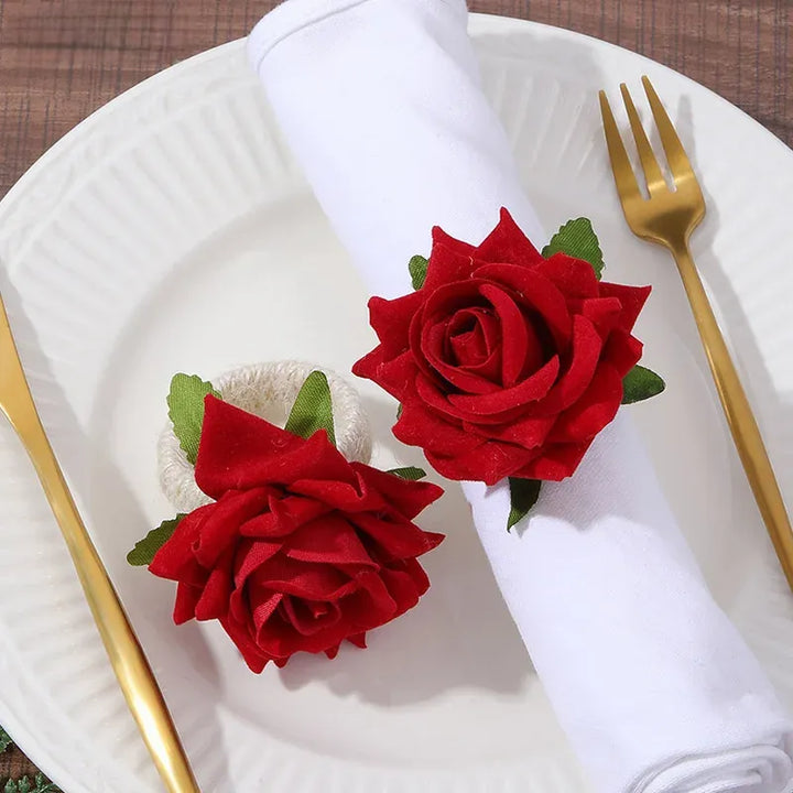 Rond de Serviette Mariage Rouge