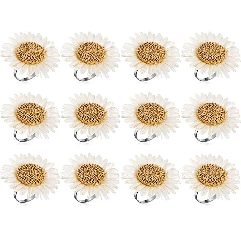 Rond de Serviette Mariage Tournesol bohème