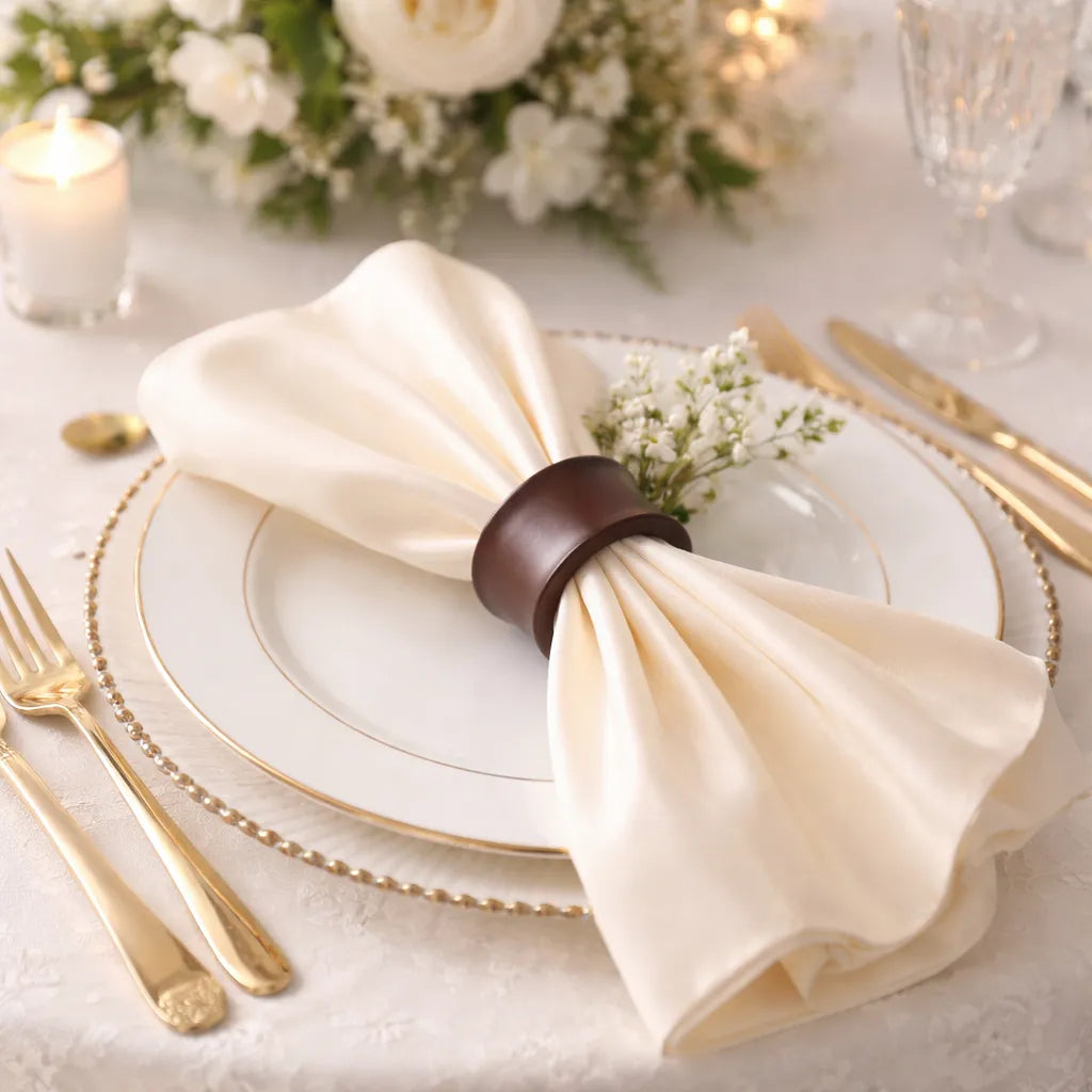 Rond de Serviette Mariage en Bois Epuré