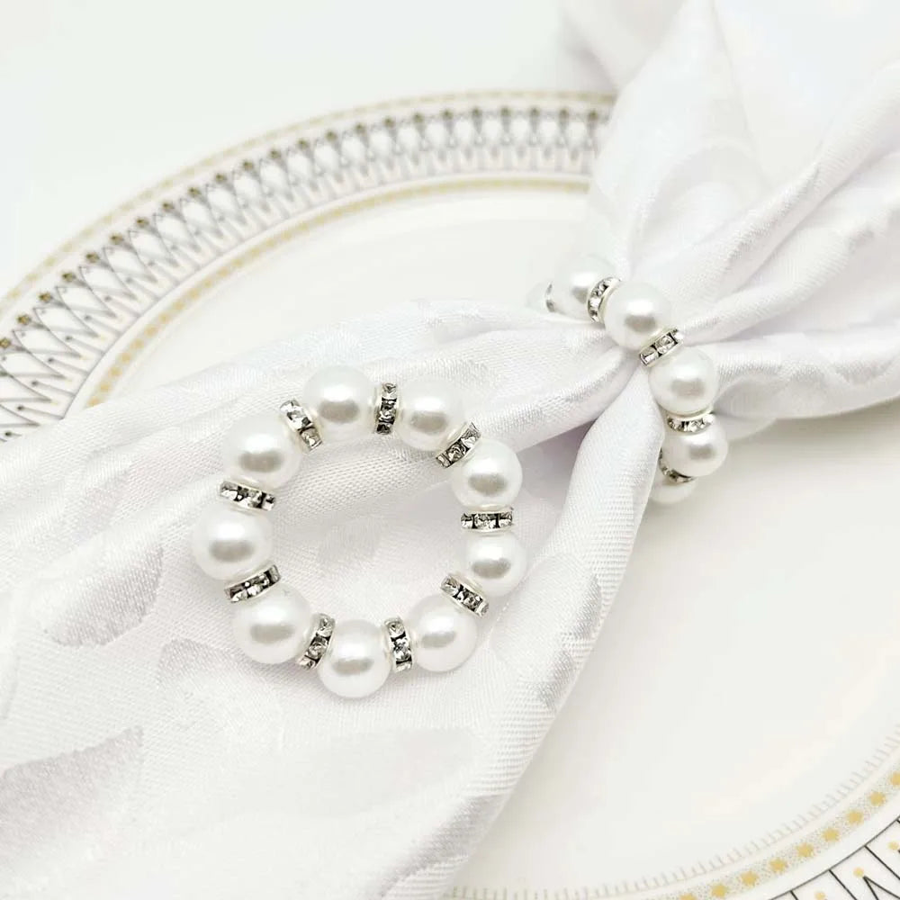 Rond de Serviette Mariage en Perles Chic