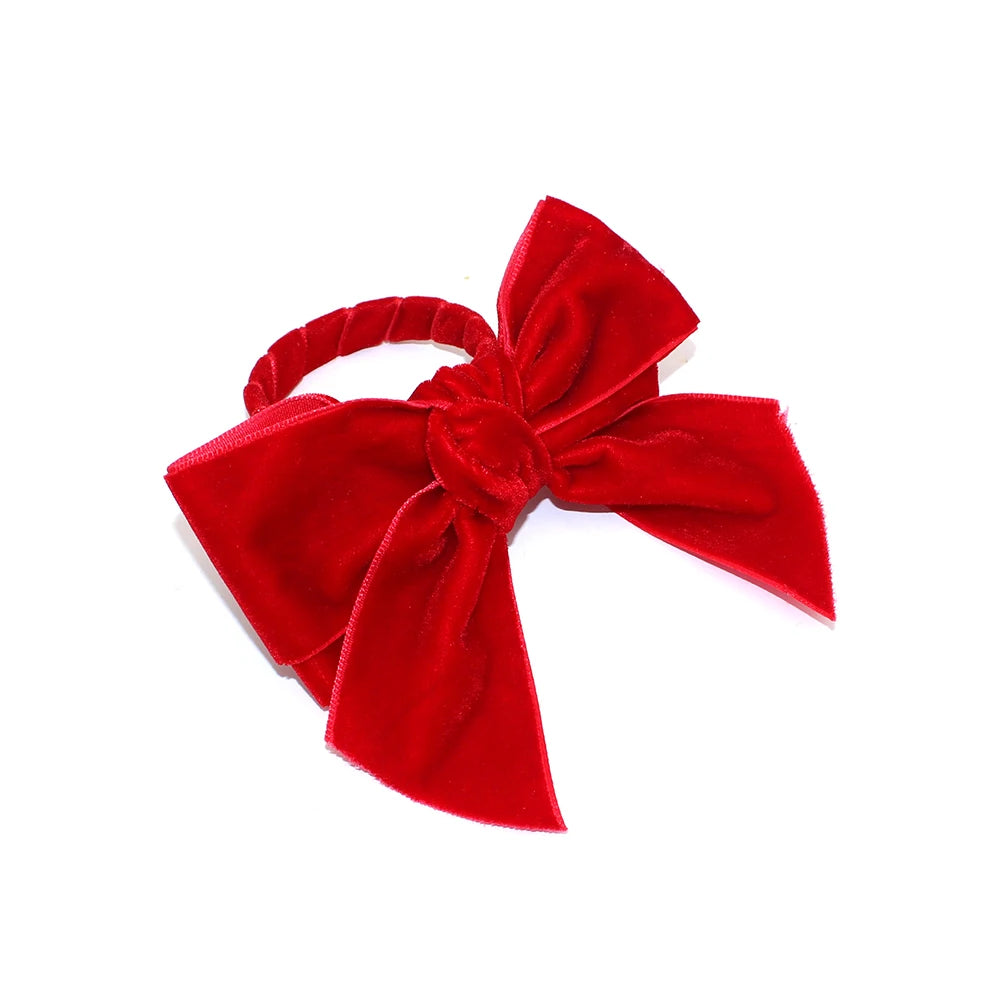 Rond de Serviette à Nœud Velouté Rouge Chic