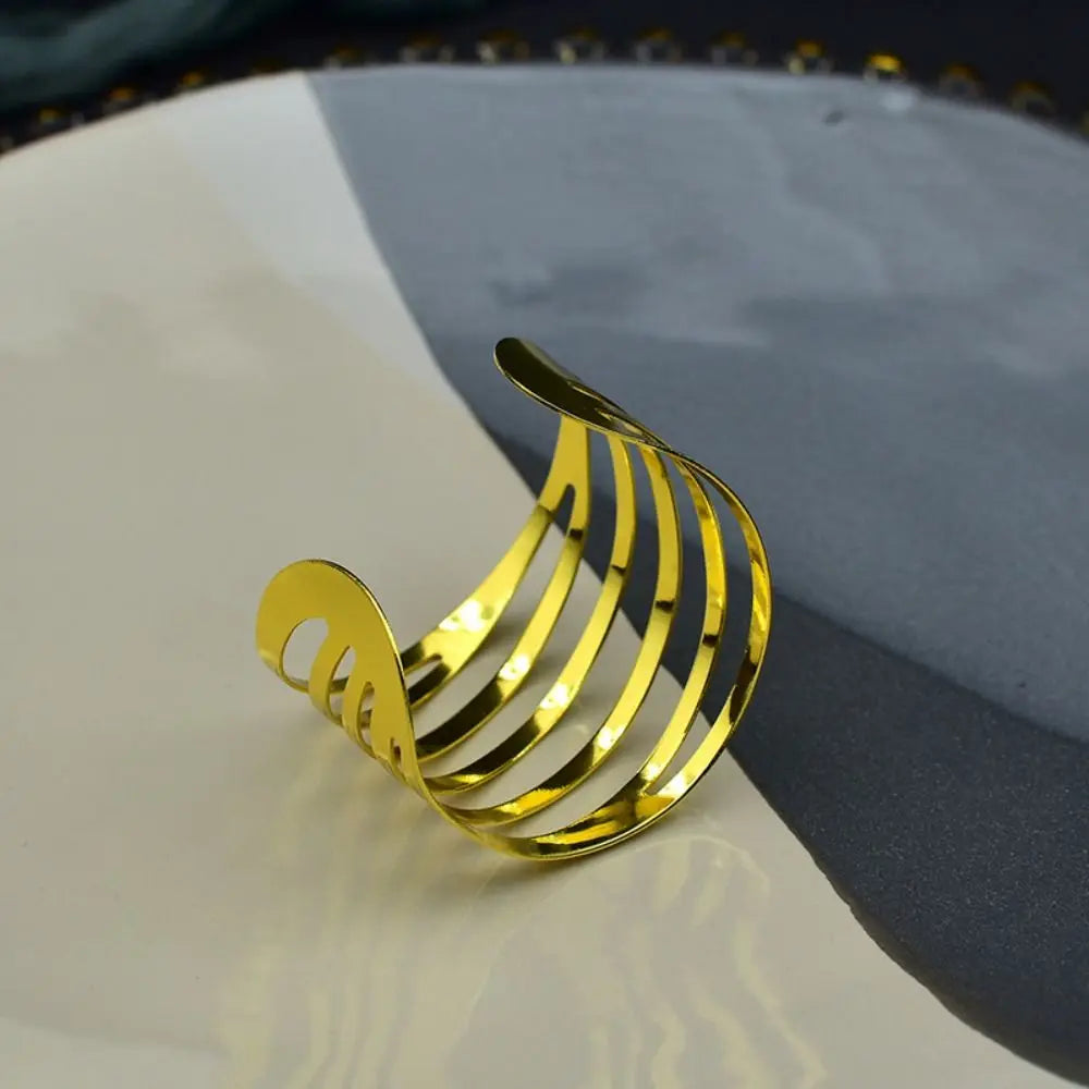 Rond de Serviette Noël Elégant doré Polie