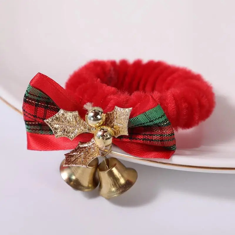 Rond de Serviette Noël en Peluche à Cloches