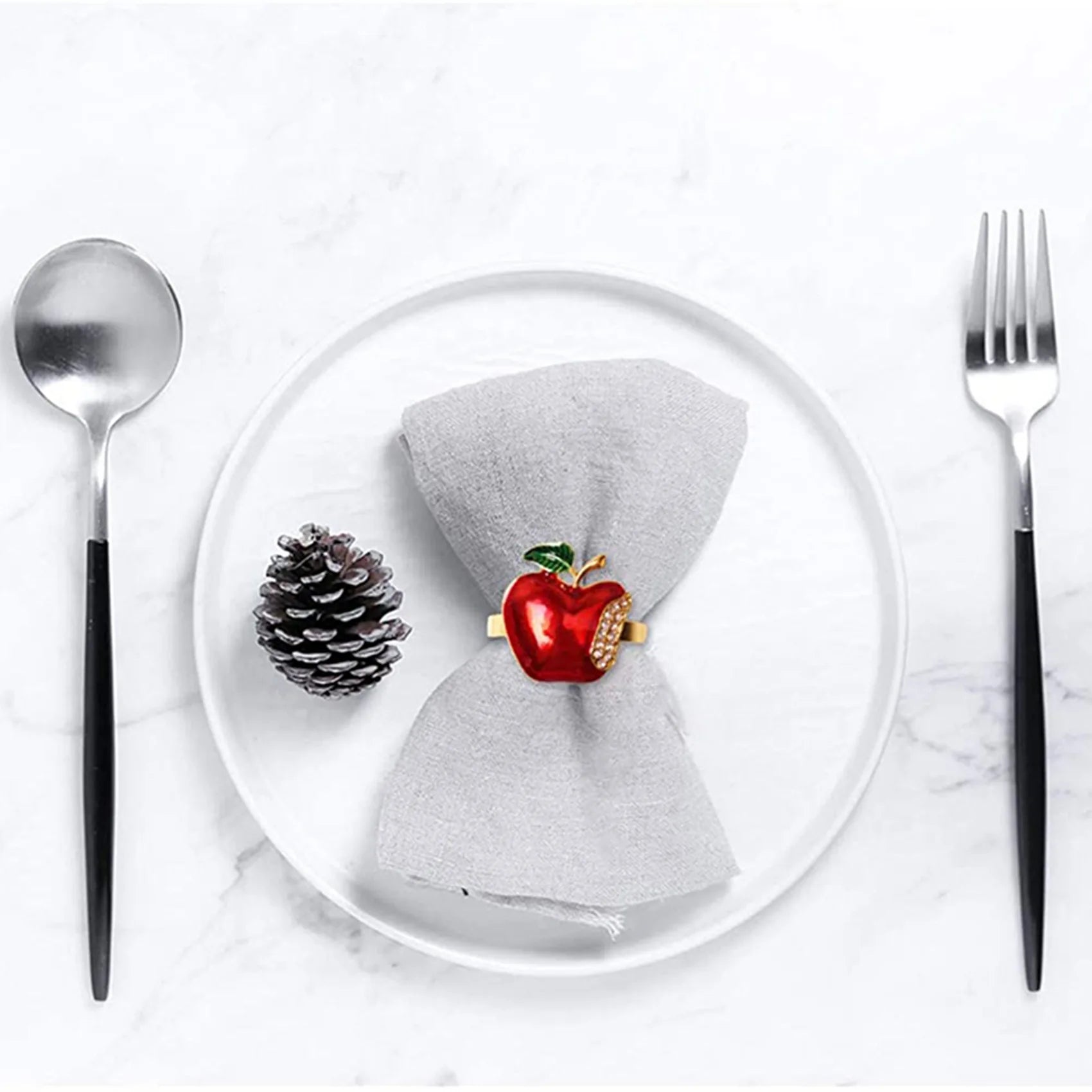 Rond de Serviette Pomme Rouge Chic