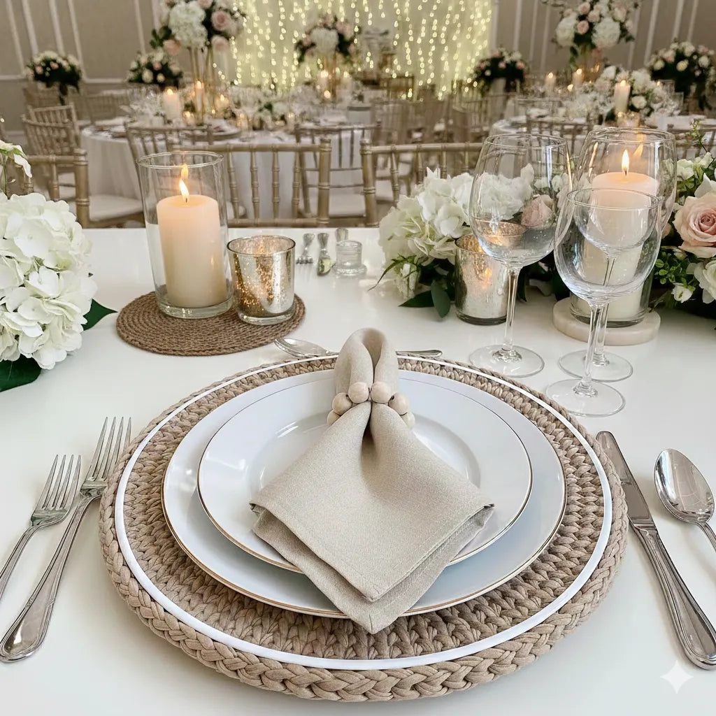 Rond de Serviette en Perles en Bois