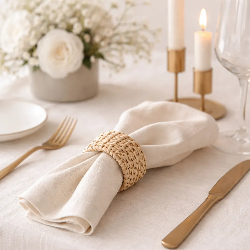 Rond de Serviette en Rotin Mariage