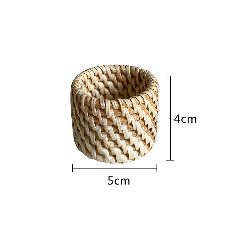 Rond de Serviette en Rotin Mariage Robuste