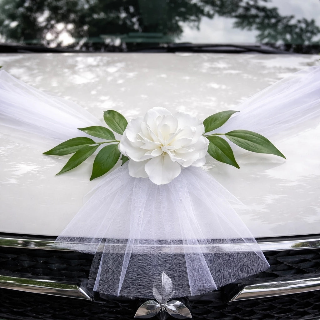 Ruban à Fleurs Voiture Mariage Elégant