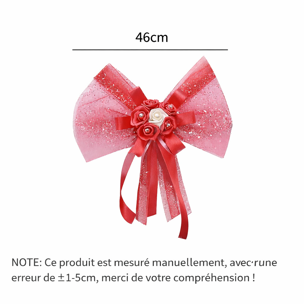 Ruban à Nœud Rouge Voiture Mariage luxe