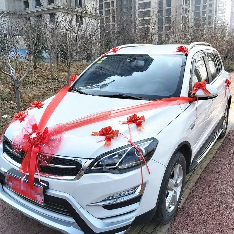 Ruban à Nœud Rouge Voiture Mariage romantique