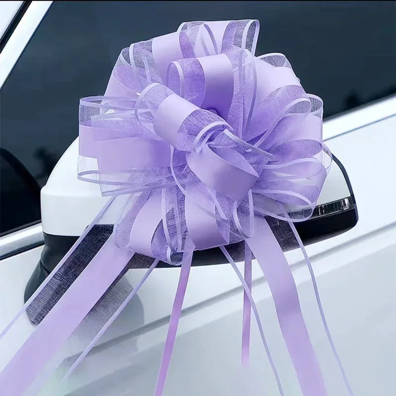 Ruban Nœud à Tirer Bleu Pour Voiture Mariage