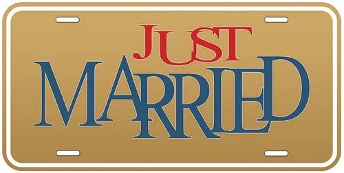 Plaque Voiture Just Married Minimaliste