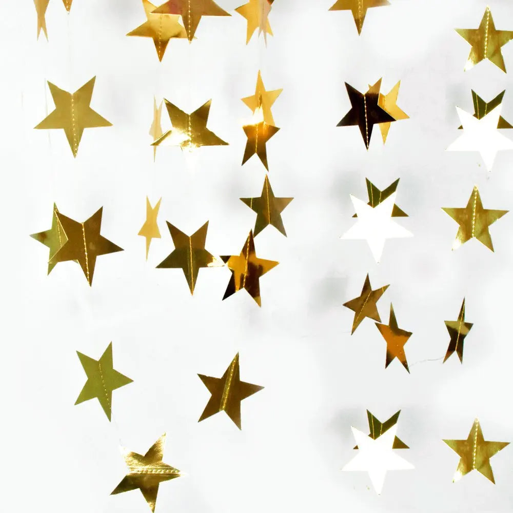 Guirlande Anniversaire Etoiles Dorées Unique