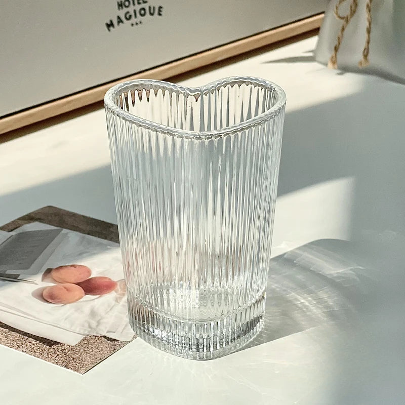 Verre Rayé Cœur Transparent