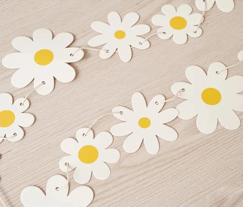 Guirlande Anniversaire Fleurs Blanches Unique