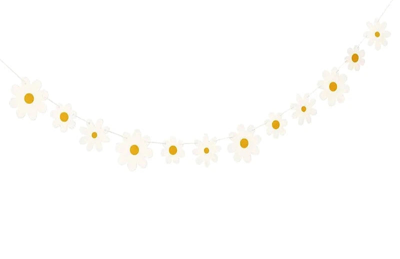 Guirlande Anniversaire Fleurs Blanches 