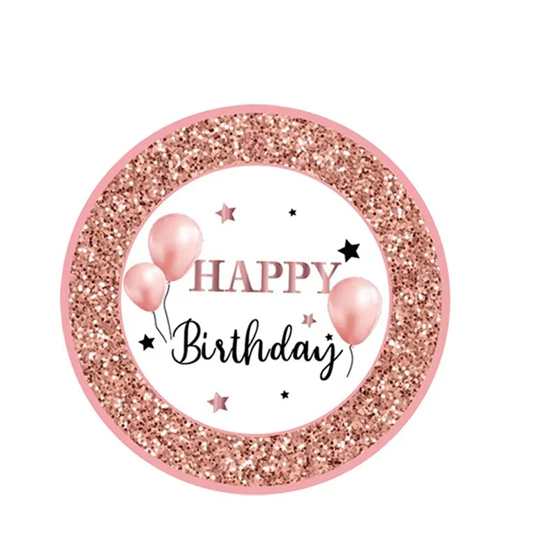 Assiette Jetable Anniversaire Rose Gold Plastique 