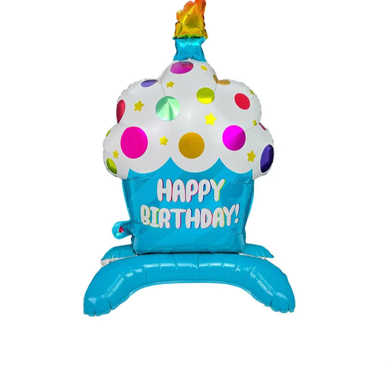 Ballons Anniversaire Cupcake Bleu