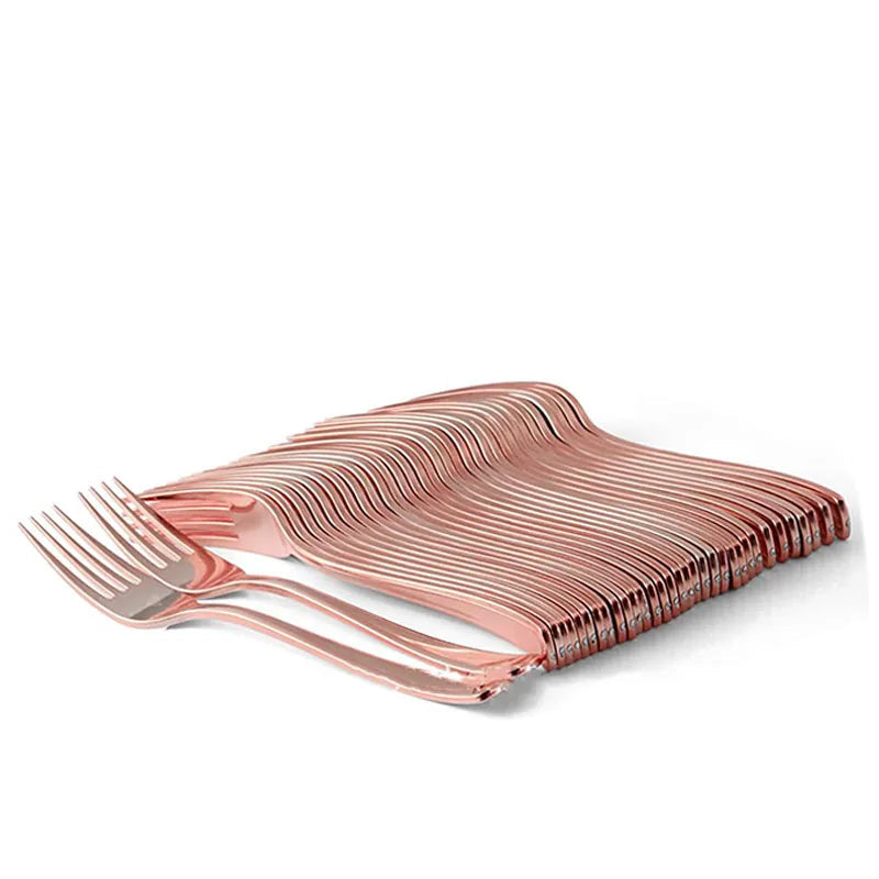Fourchette Jetable Anniversaire Rose Gold