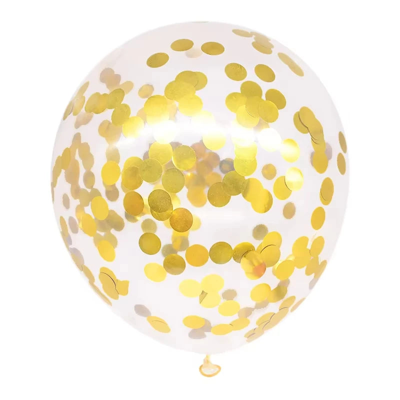 Ballons Anniversaire avec Confettis Doré