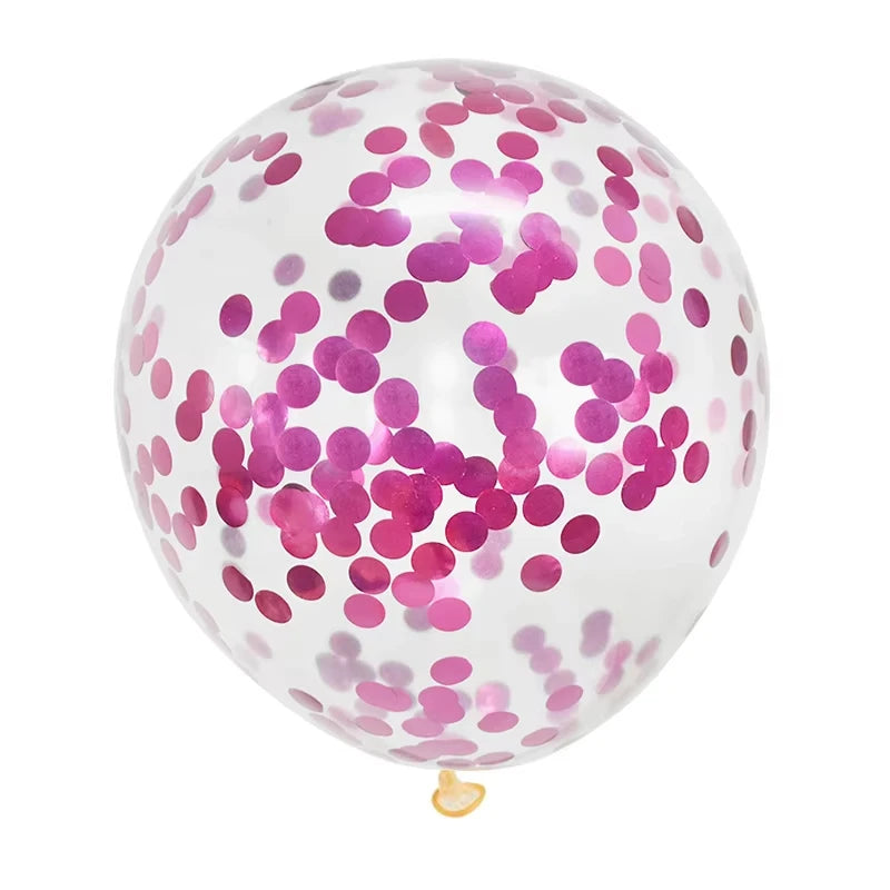 Ballons Anniversaire avec Confettis Festifs Rose