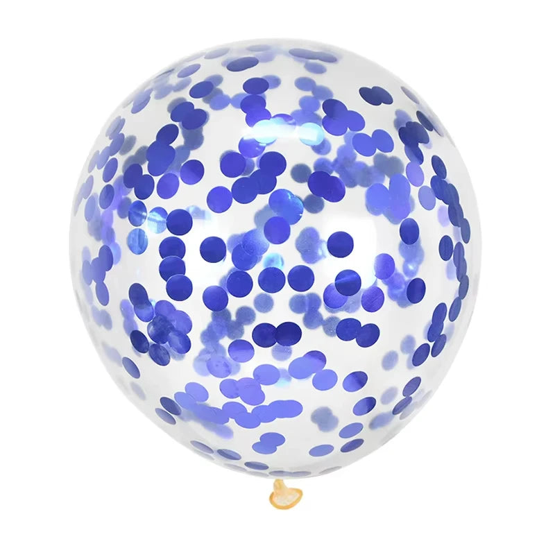 Ballons Anniversaire avec Confettis Festifs Bleu