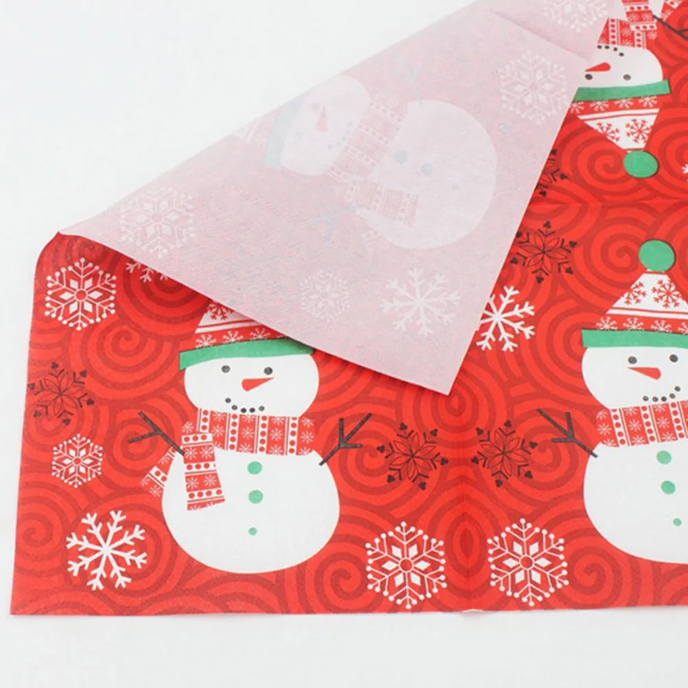 Serviette Bonhomme de Neige Rouge