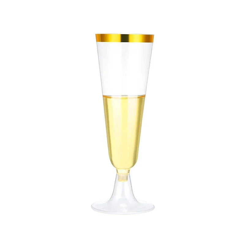 Verre a Champagne Jetable Or 
