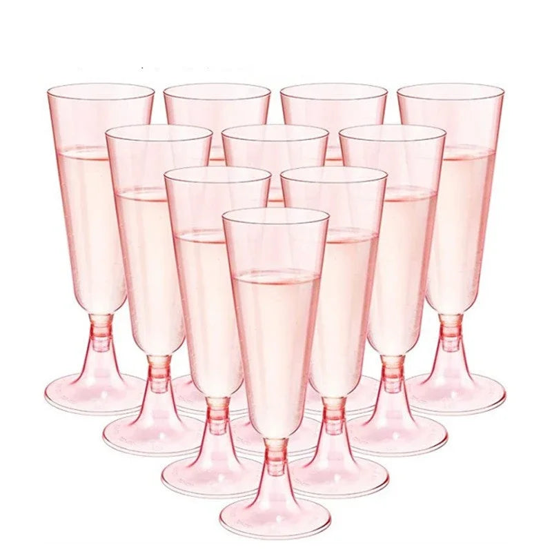 Verre a Champagne Jetable Rose 