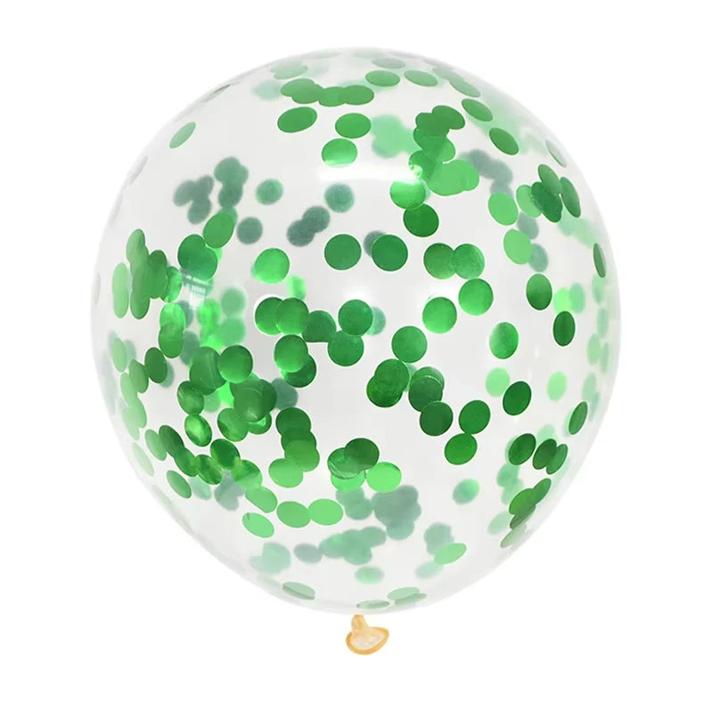 Ballons Anniversaire avec Confettis Festifs Vert