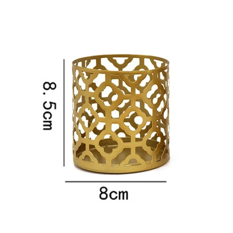 Photophore Géométrique Doré Chic