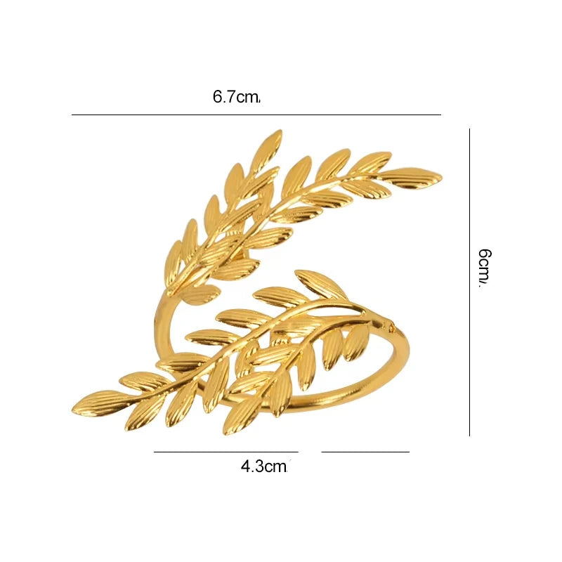 Anneau de Serviette Feuilles d’Or