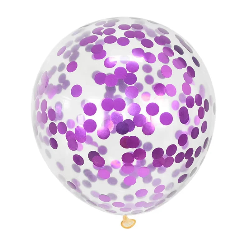 Ballons Anniversaire avec Confettis Festifs Violet