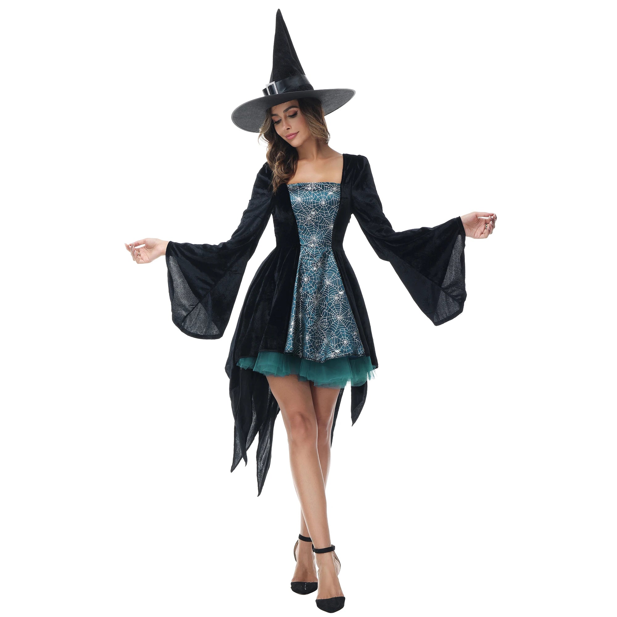 Robe Carnaval Sorcière Verte Femme