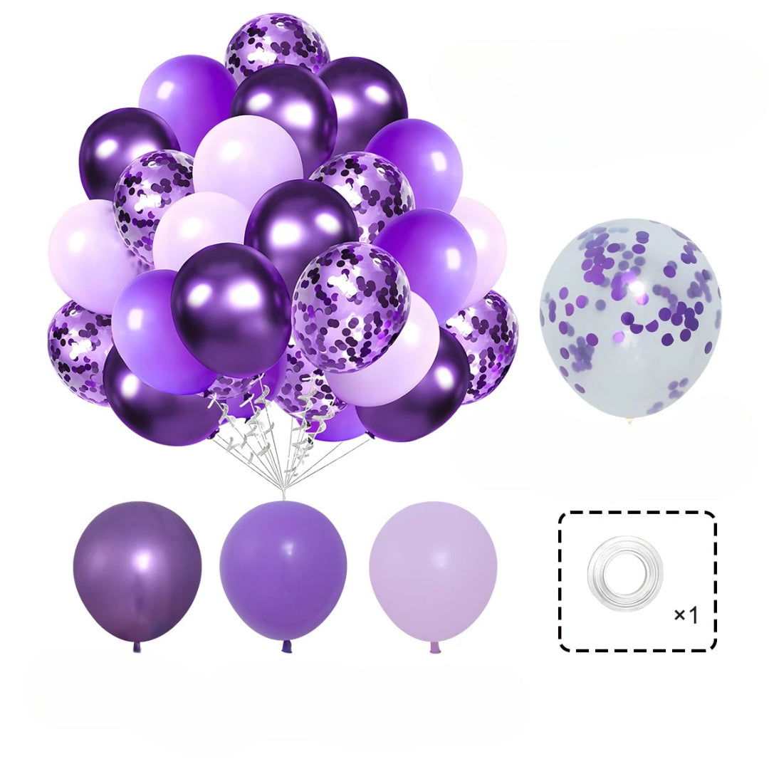 Ballons Anniversaire Latex Violet Uniques