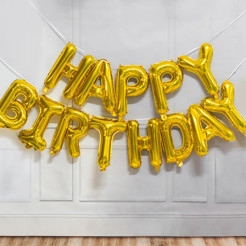 Ballons Anniveraire Happy Birthday Doré