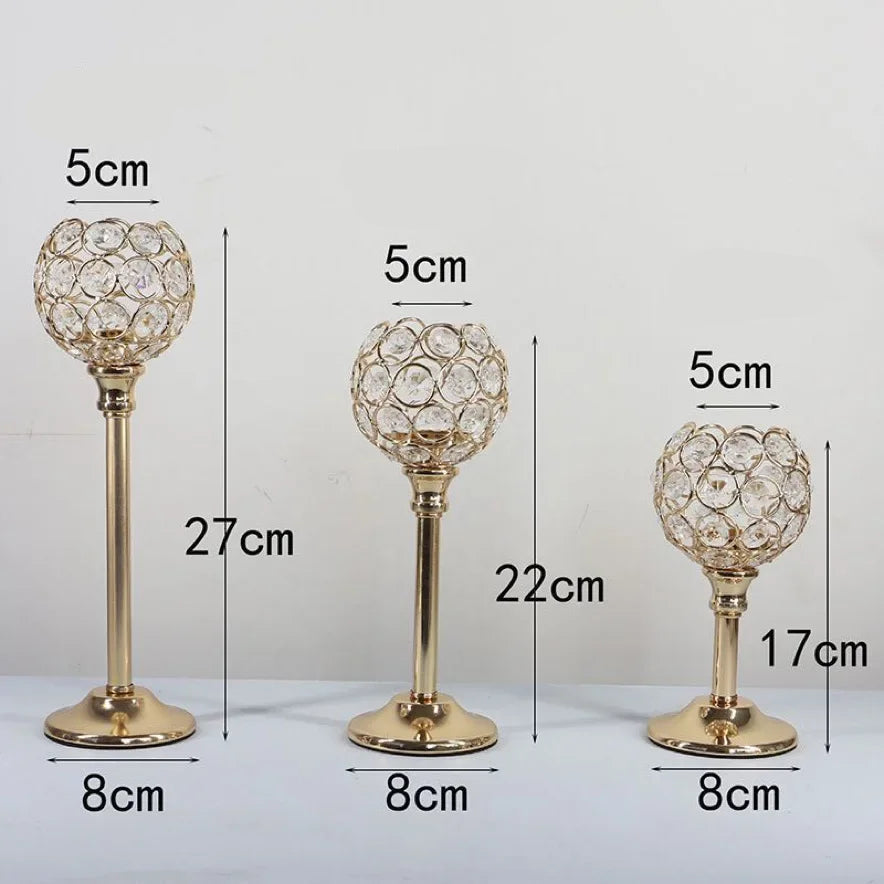 Lot de Photophores Dorés sur Pied Design Robuste