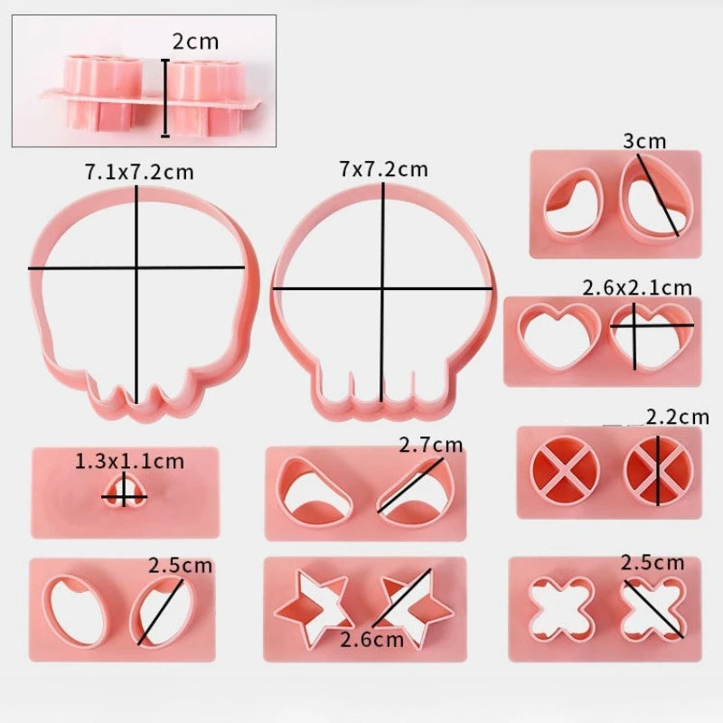 Lot de 10 Emporte-Pièces Crâne Halloween Durable