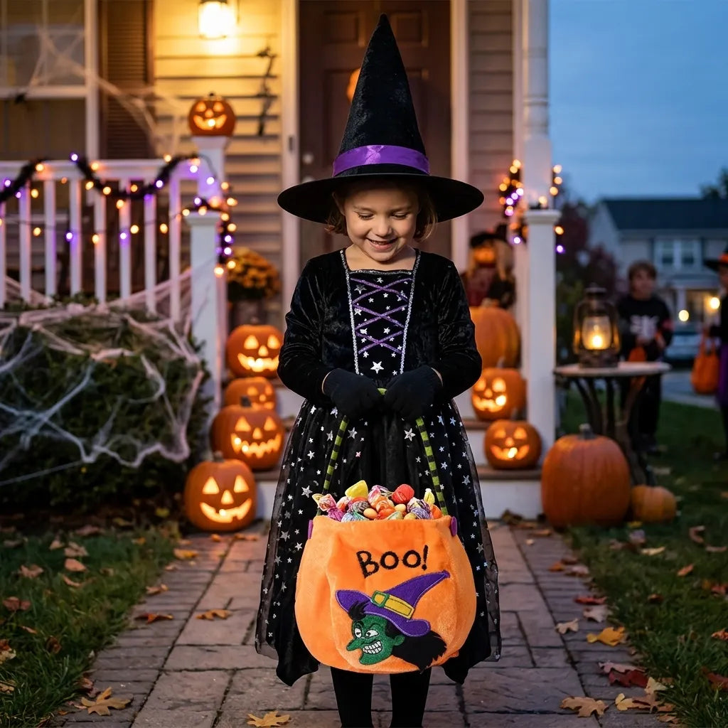Sac à Bonbons Halloween Sorcière Chic
