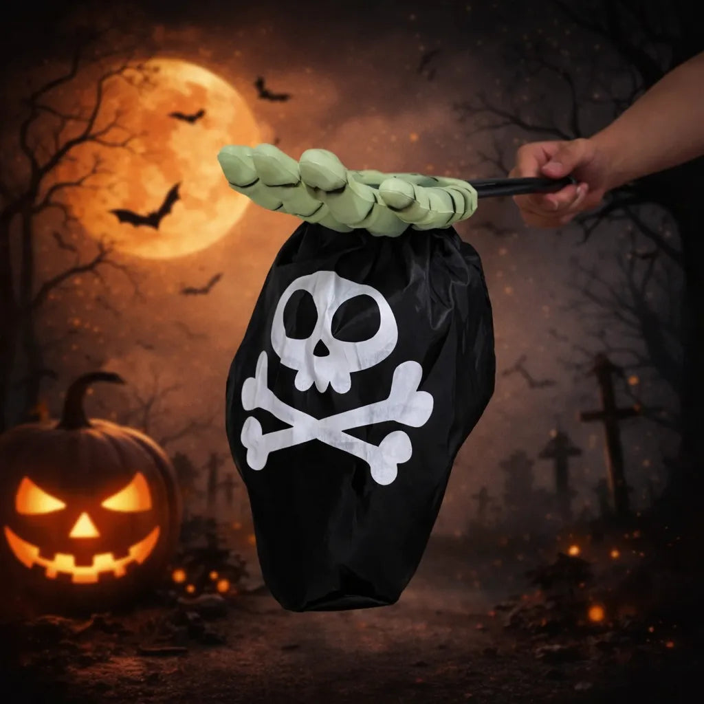 Sac à Bonbons Halloween Vert et Noir