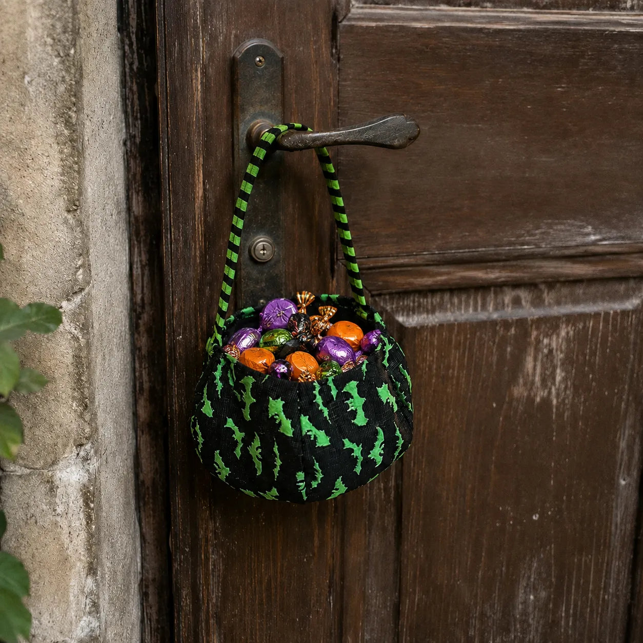Sac à Bonbons à Motif Chauve-Souris vert